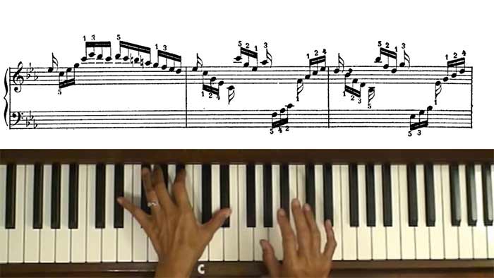 نت در پیانو 